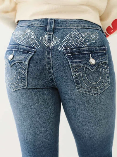 True Religion Women's Becca Crystal Wing Bootcut Jean