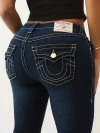 True Religion Women's Becca Mid Rise Big T Bootcut Jean In Blue