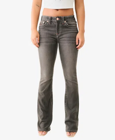 True Religion Women's Becca Mid Rise Big T Bootcut Jeans In Black
