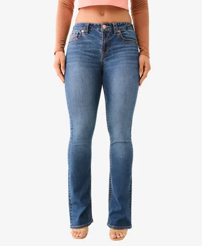 True Religion Women's Becca Mid Rise Big T Bootcut Jeans In Ivyside