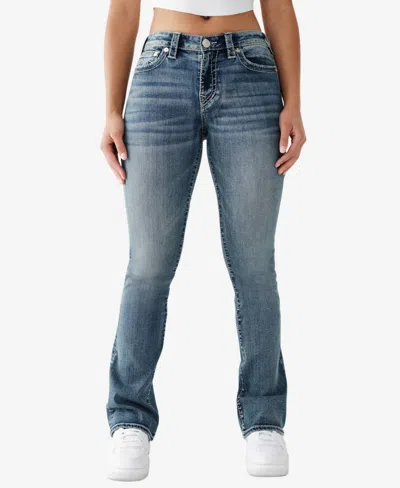 True Religion Women's Becca Mid Rise Big T Bootcut Jeans In Sun Blazed
