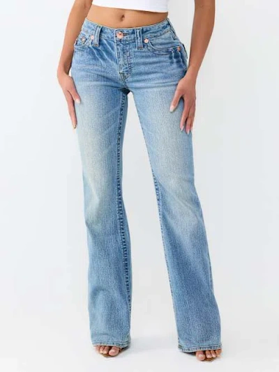 True Religion Women's Becca Mid Rise Bootcut Jean In Blue