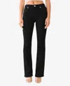 True Religion Becca Womens Mid-rise Raw Hem Bootcut Jeans In Black Rinse
