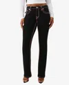 True Religion Women's Becca Mid Rise Super T Bootcut Flap Jeans In Black