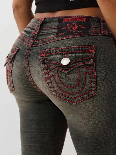 True Religion Women's Becca Mid Rise Super T Bootcut Jean In Black