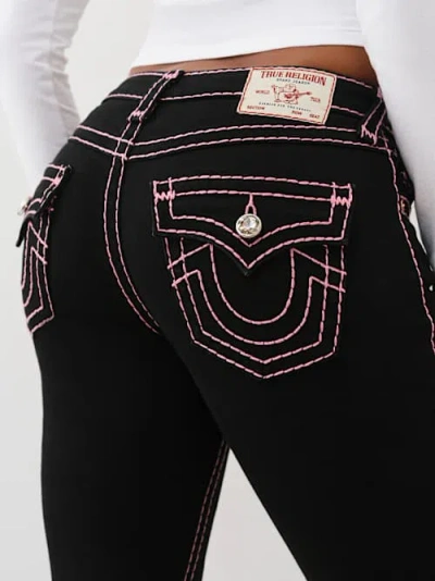 True Religion Women's Becca Mid Rise Super T Bootcut Jean In Black