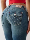 True Religion Women's Becca Mid Rise Super T Bootcut Jean In Blue