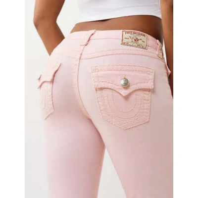 True Religion Women's Becca Mid Rise Super T Flap Bootcut Jean In Pink