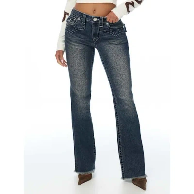 True Religion Women's Becca Mid Rise Western Flap Bootcut Jean In Blue