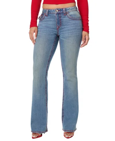 True Religion Women's Becca Mid-rise Bootcut Flap-pocket Jeans In Blue
