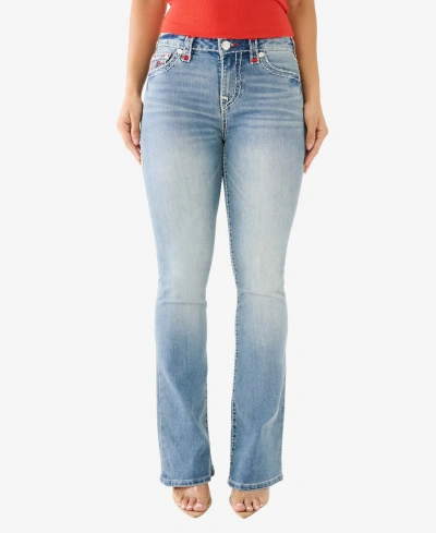 True Religion Women's Becca No Flap Super T Bootcut Jean In Crushed Lily