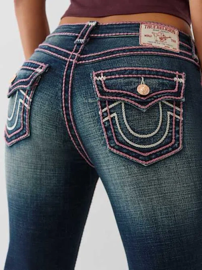 True Religion Women's Becca Rope Stitch Bootcut Jean In Blue