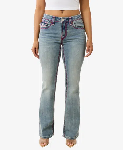 True Religion Women's Becca Super T Bootcut Flap Jeans In California Poppy