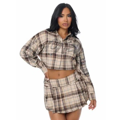 True Religion Women's Bedazzled Relaxed Plaid Shirt In Multi