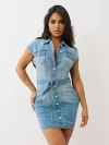 True Religion Women's Belted Denim Dress In Blue