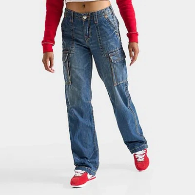 True Religion Women's Baggy Cargo Straight Jeans In Mosaic Canyon