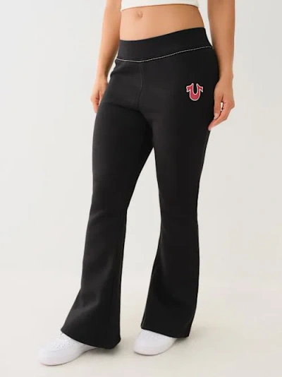 True Religion Women's Big T Flare Sweat Pant In Black