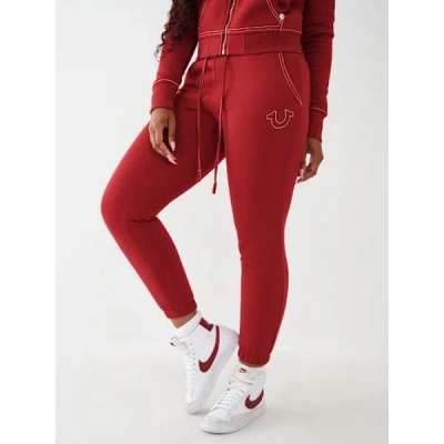 True Religion Women's Big T Logo Jogger Pants In Red