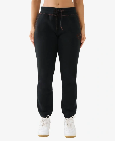 True Religion Women's Big T Lounge Jogger Pant In Black,red