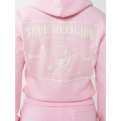 True Religion Women's Big T Stitch Logo Zip Hoodie In Pink