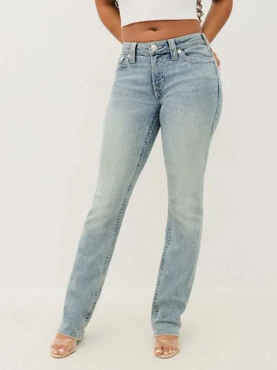 True Religion Women's Billie Mid Rise Straight Jean In Blue