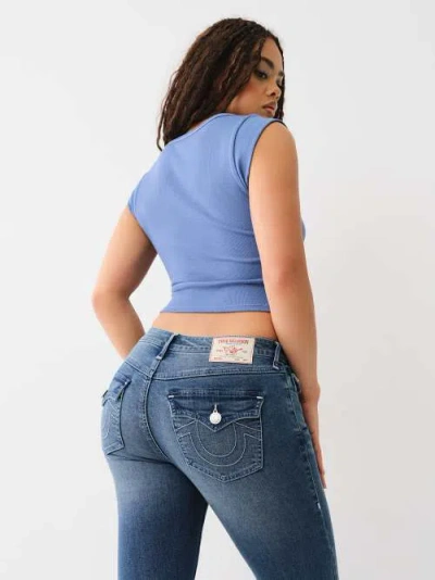 True Religion Women's Billie Mid Rise Straight Jean In Blue