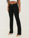 True Religion Becca Womens Mid-rise Raw Hem Bootcut Jeans In Black