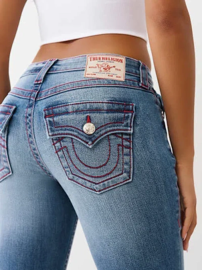 True Religion Women's Billie Mid Rise Straight Jean In Blue