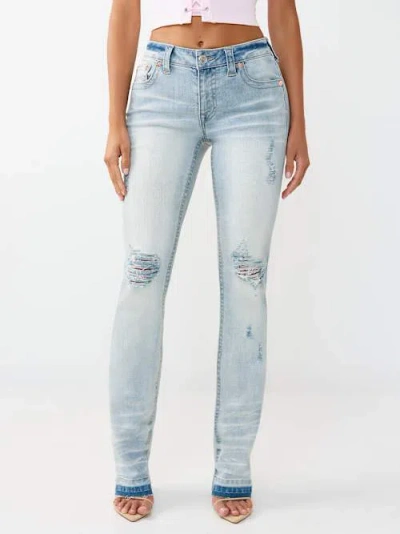 True Religion Women's Billie Mid Rise Straight Jean In Blue
