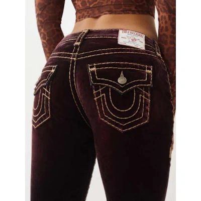 True Religion Women's Billie Mid Rise Velvet Super T Straight Jean In Blue