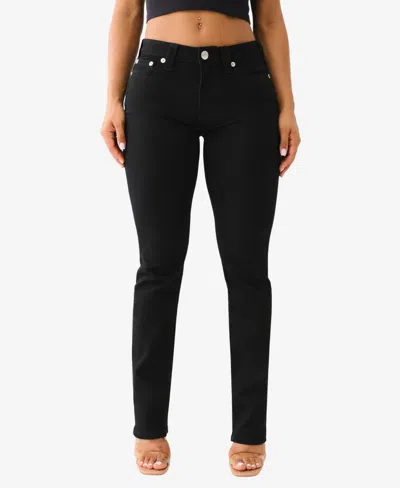 True Religion Women's Billie Mid-rise Straight Jeans In Black Rinse