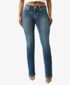 True Religion Women's Billie Super T Rhinestone Straight Jeans In Blue