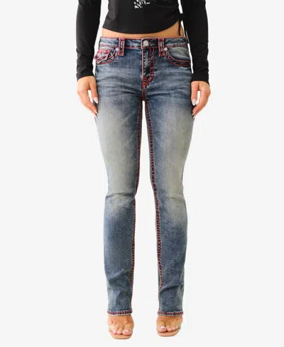 True Religion Women's Billie Super T Straight Flap Jeans In Khivai