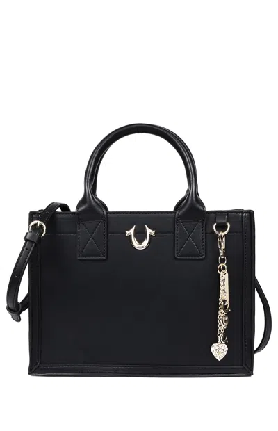 True Religion Women's Black Modern Edge Charm Tote Bag
