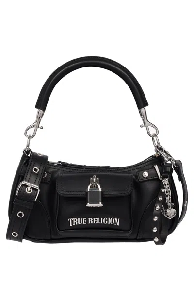 True Religion Women's Black Moto Charm Shoulder Bag