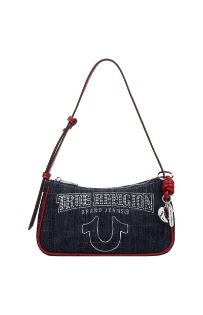 True Religion Women's Bling Logo Red Denim Shoulder Bag