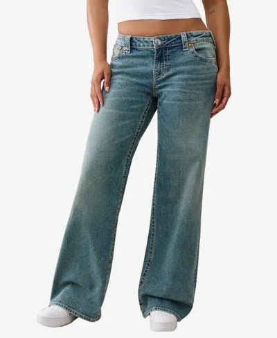 TRUE RELIGION WOMEN'S BOBBI BAGGY LOW RISE BIG T JEANS