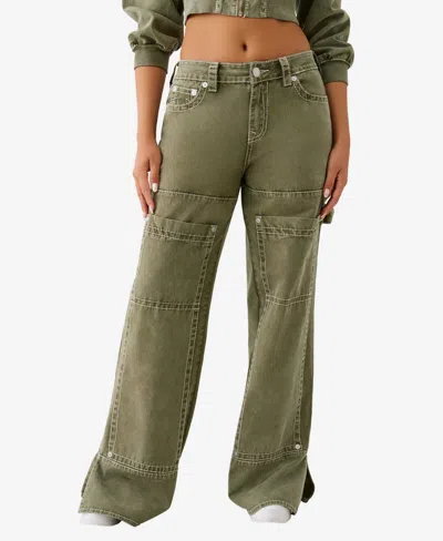 True Religion Women's Bobbi Big T Baggy Carpenter Jeans In Green
