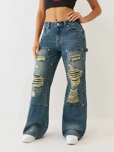 True Religion Women's Bobbi Carpenter Baggy Jean In Blue