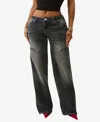 True Religion Women's Bobbi Low Rise Baggy Big T Jeans In Black