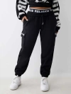 True Religion Women's Branded Elastic Waistband Boyfriend Jogger In Black