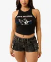 True Religion Goddess Crop Tank In Jet Black