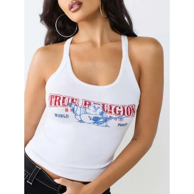 True Religion Women's Buddha Racerback Tank Top In White