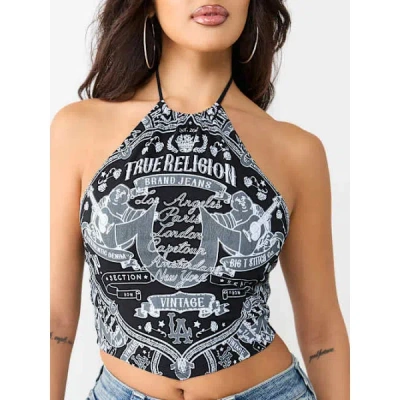 True Religion Women's Buddha Scarf Top In Black