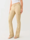 True Religion Women's Cargo Single Needle Bootcut Pant In Brown