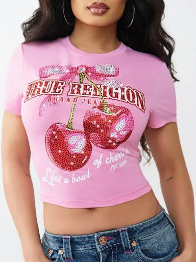 True Religion Women's Cherry Baby T-shirt In Pink
