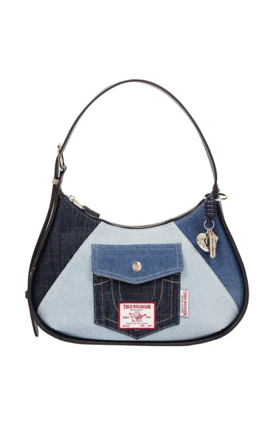 True Religion Women's Color Block Denim Zip Hobo Bag In Multi