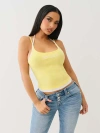 True Religion Women's Contrast Layered Halter Cami Top In Yellow