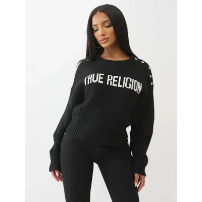 True Religion Women's Convertible Cold Shoulder Sweater In Black
