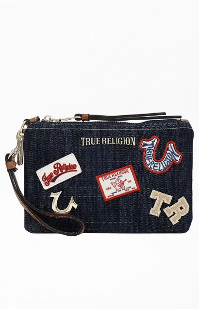 True Religion Women's Cooper Parkchester Denim Wristlet Pouch In Dark Denim